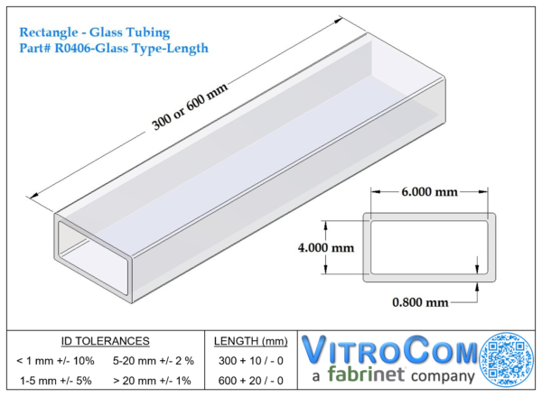 R0406 - Rectangle Glass Tubing