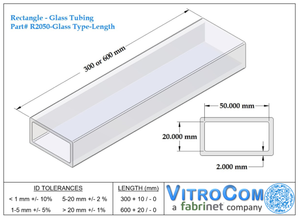 R2050 - Rectangle Glass Tubing