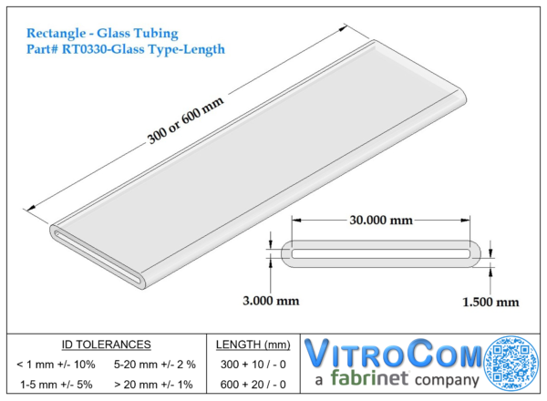 RT0330 - Rectangle Glass Tubing