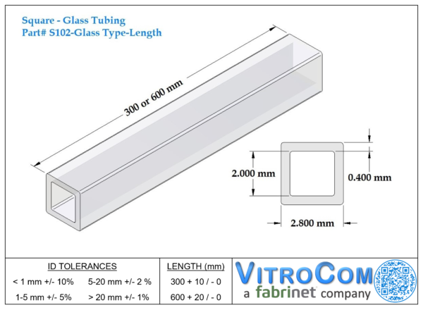 S102 - Square Glass Tubing