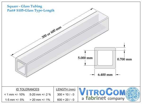 S105 - Square Glass Tubing