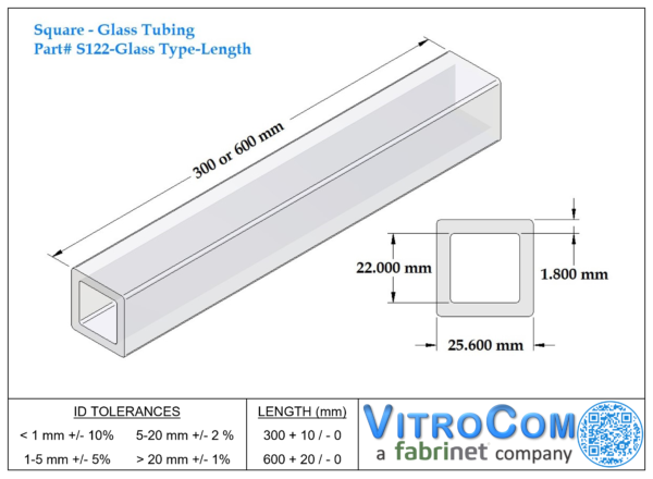 S122 - Square Glass Tubing